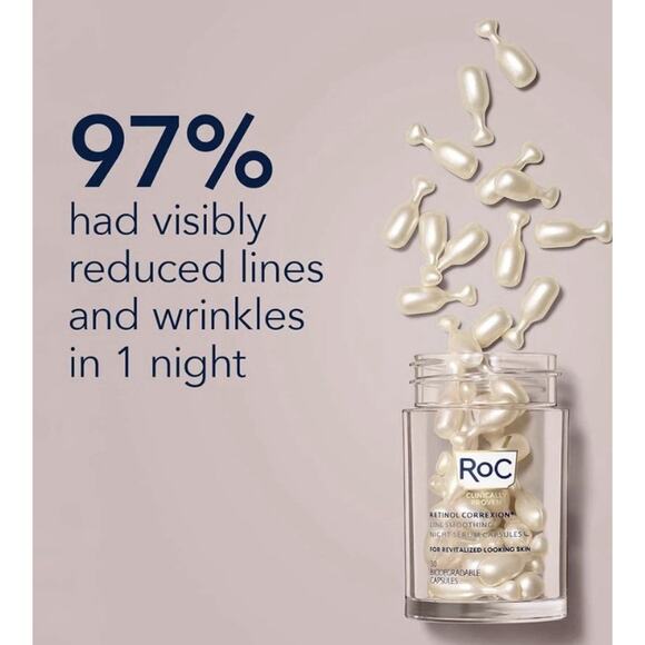 RoC Retinol Correction Line Smoothing Night Serum 10 Count (Pack of 1) - Picture 3 of 5